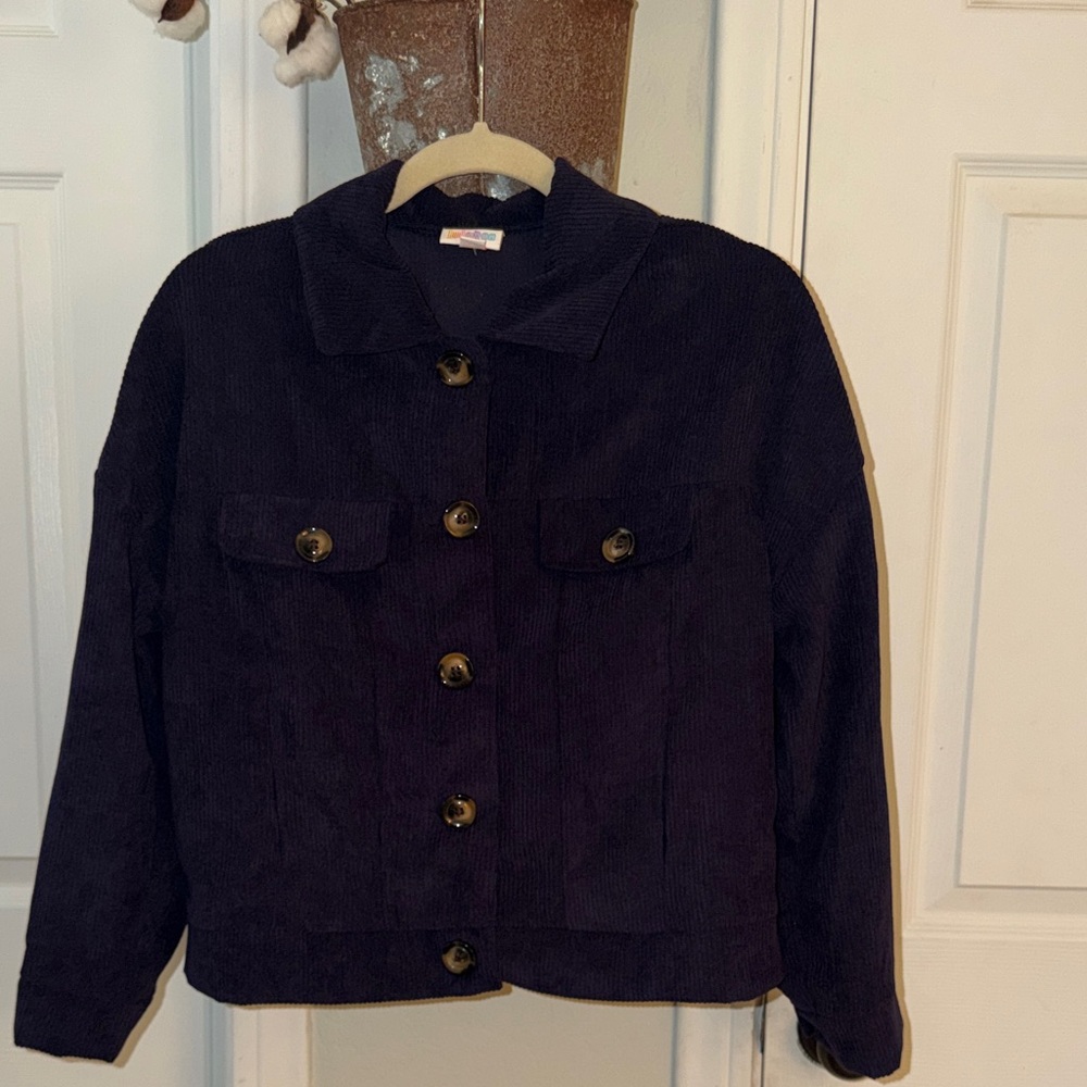 LuLaRoe Dark Navy Corduroy Button-Up Jacket